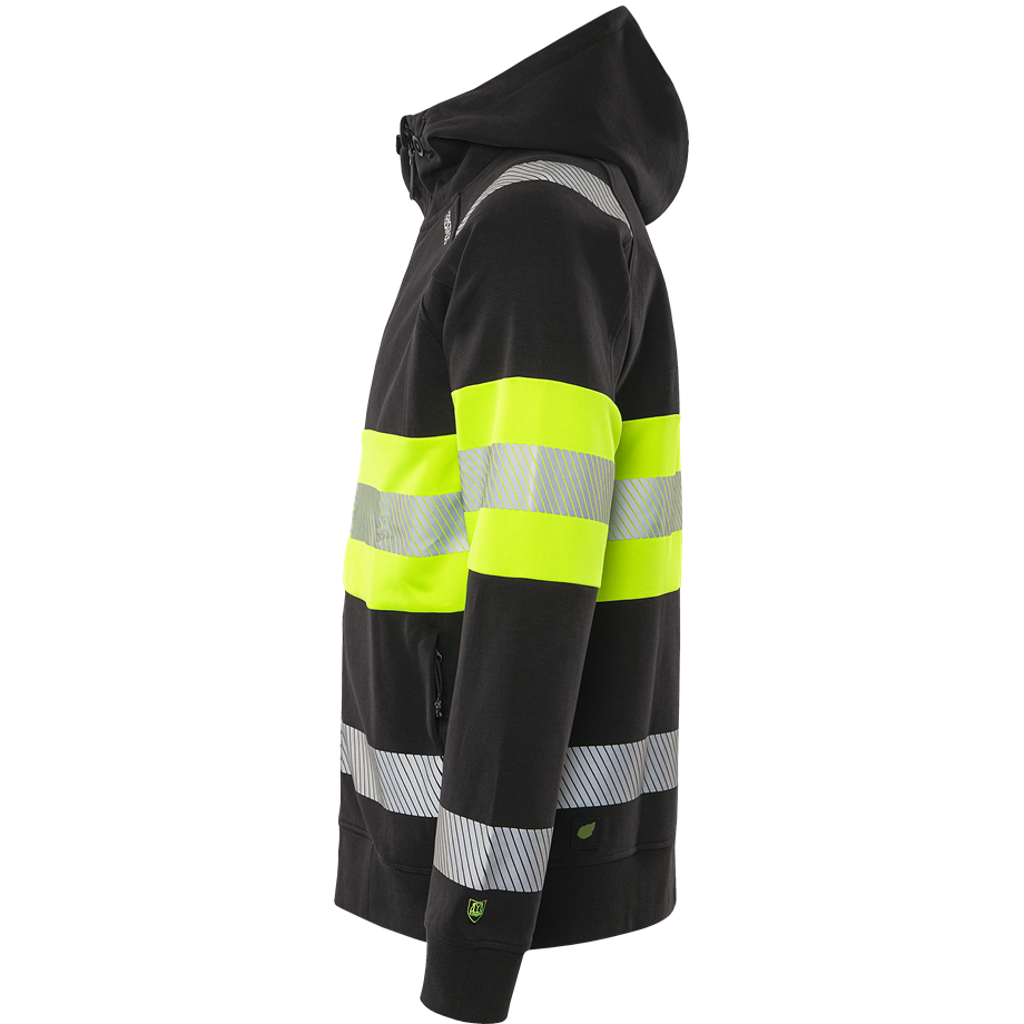 Varsel Green sweatshirt-jacka stretch med huva 7532 GKC, klass 1