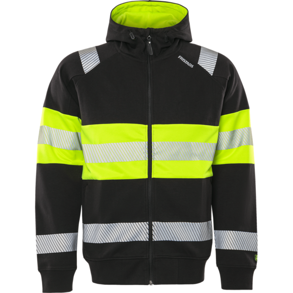Varsel Green sweatshirt-jacka stretch med huva 7532 GKC, klass 1